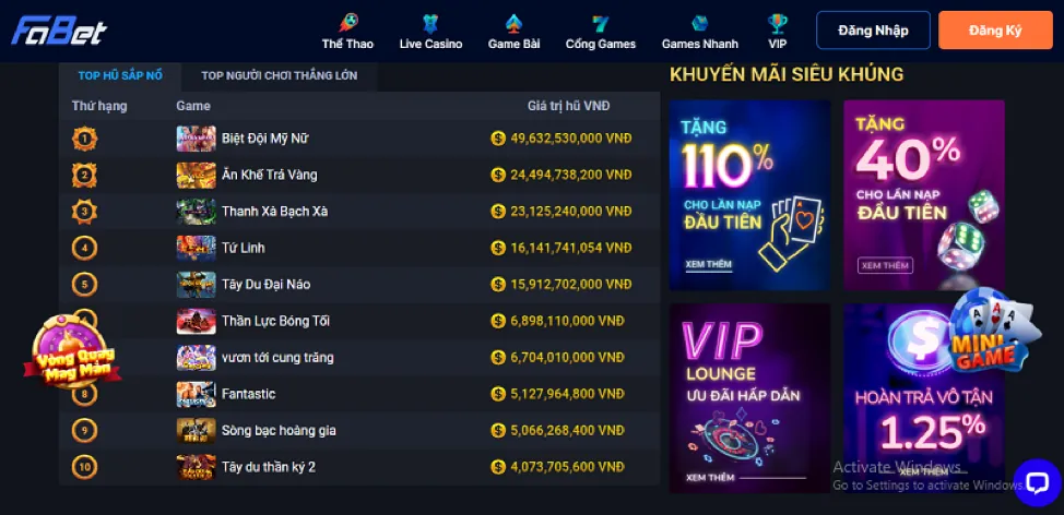 Kho game đa dạng từ cá cược thể thao đến game bài đổi thưởng trên 555winto app